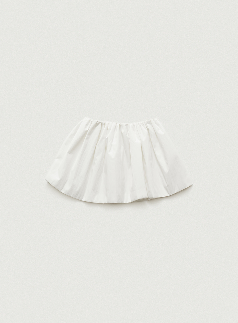 White Wrinkle Padded Mini Skirt