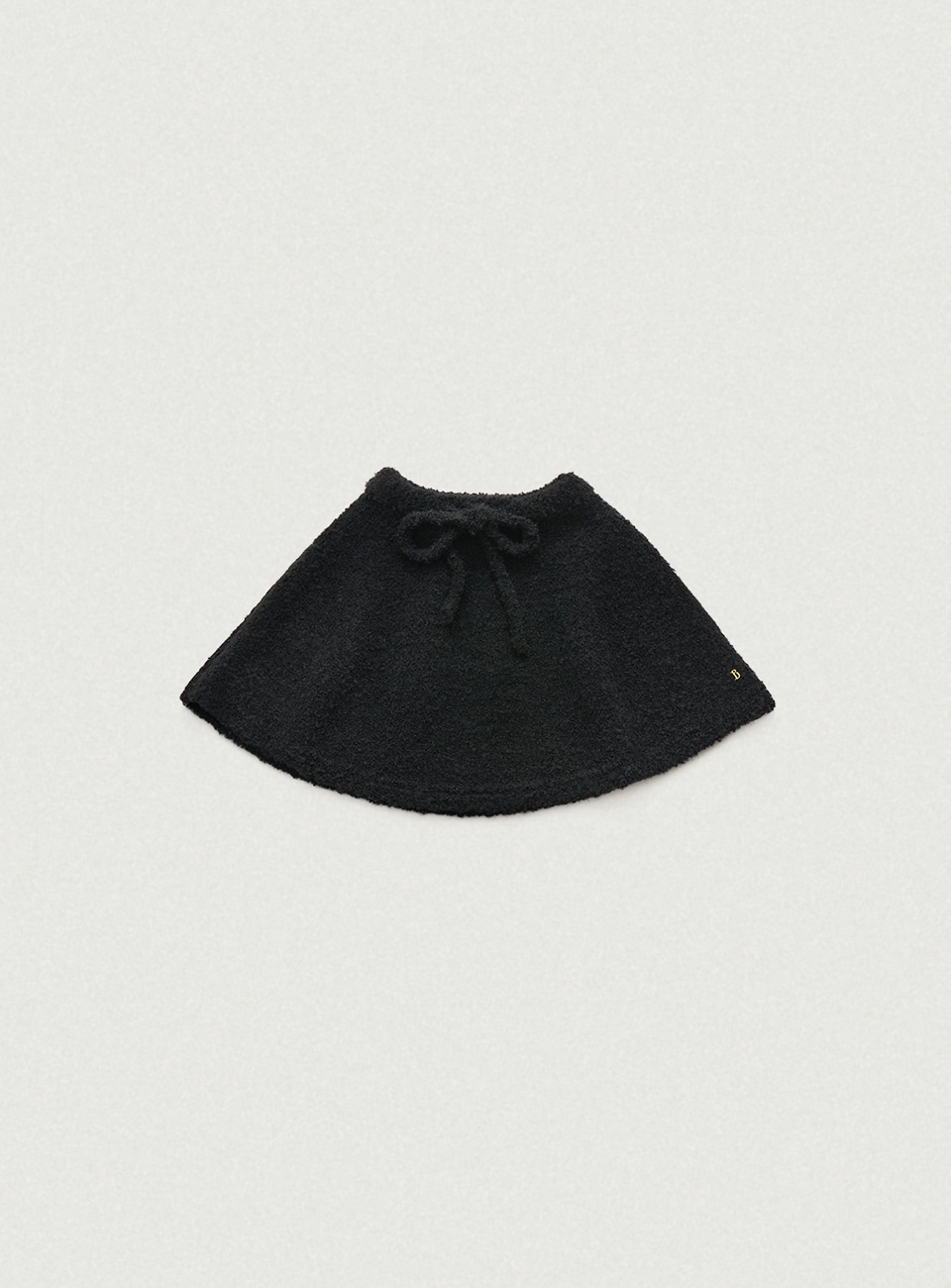 Black Bouclé Cloche Knit Skirt