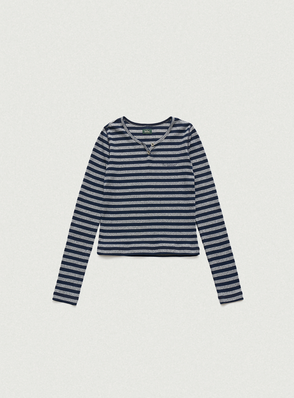 Grevy Striped Ribbed Henley T-Shirt
