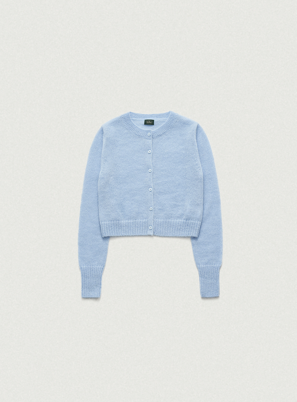 Baby Blue Cropped Mohair Knit Cardigan