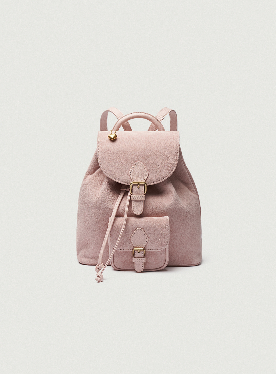 Shy Pink Suede Backpack