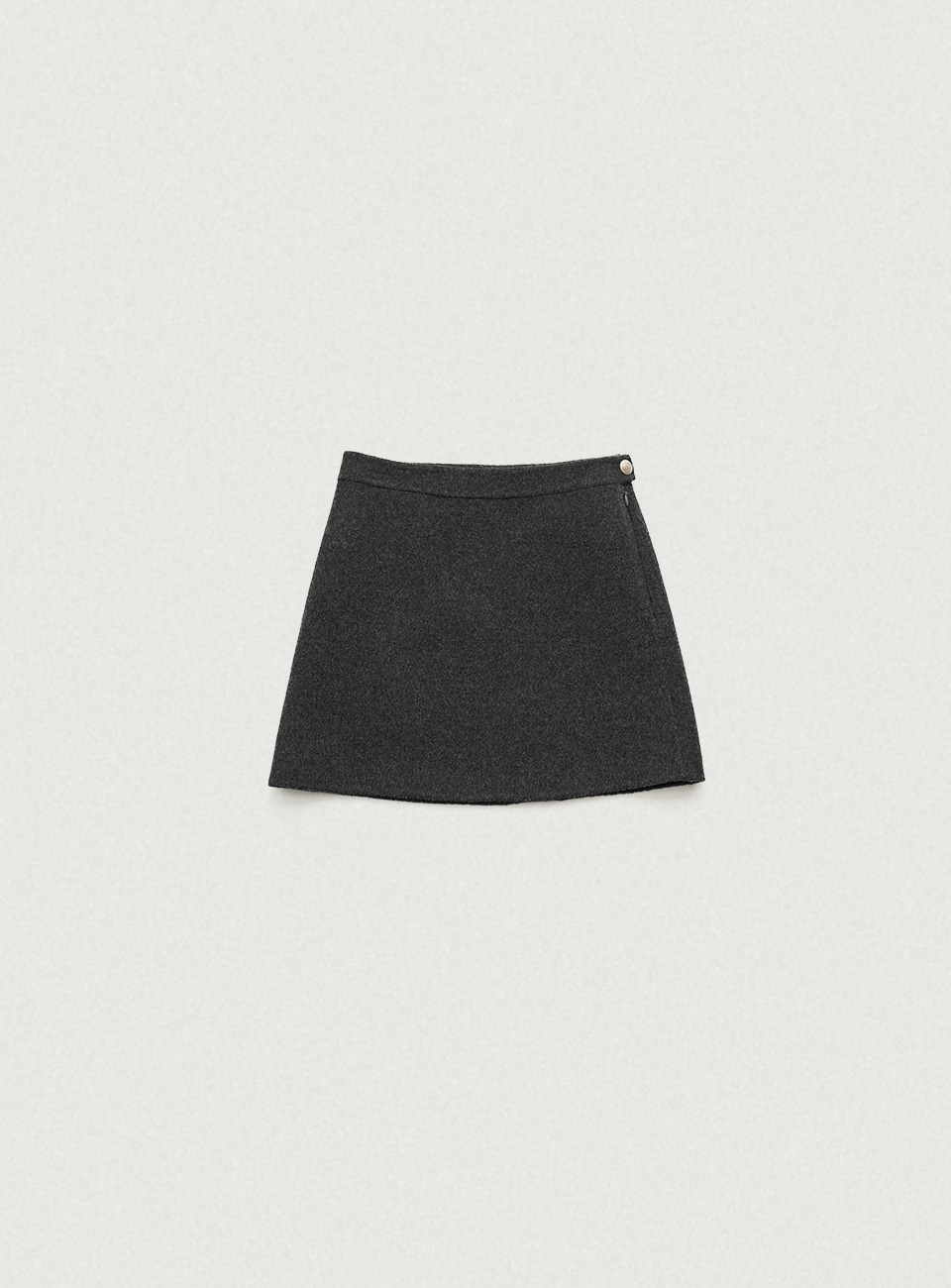 Charcoal Double-Face Wool Mini Skirt